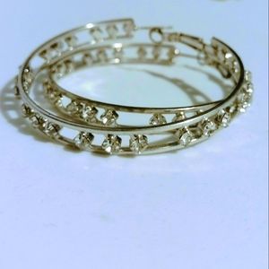 3” Rhinestone hoop earrings
